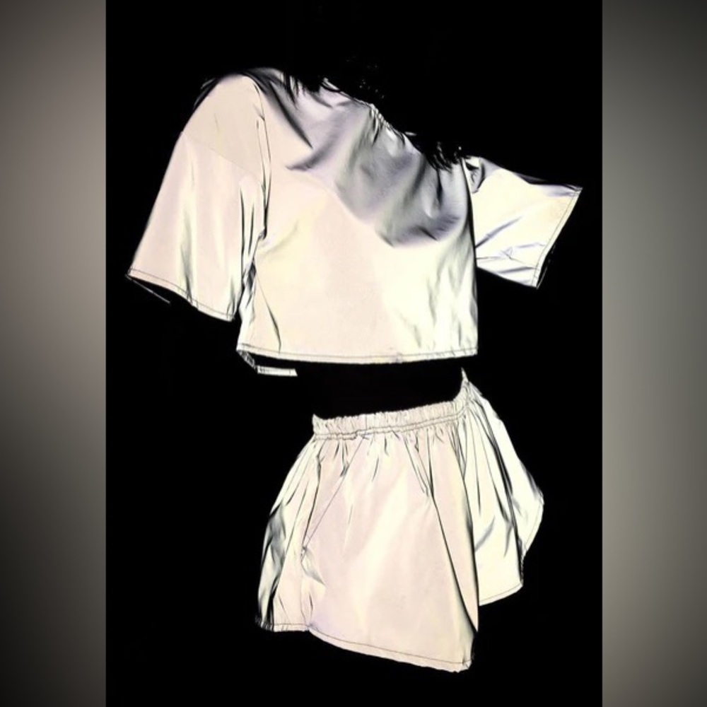 Reflective Shorts and Crop Top Set (My Mum Made It)